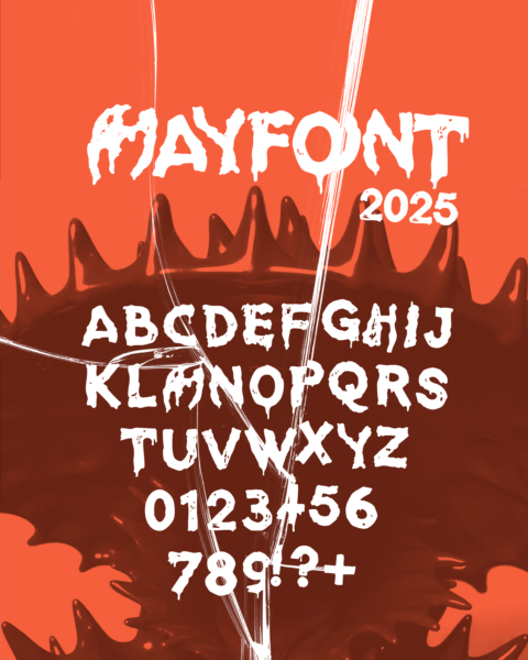 MayFont 2025 typographie inspirée Mayhem alphabet complet