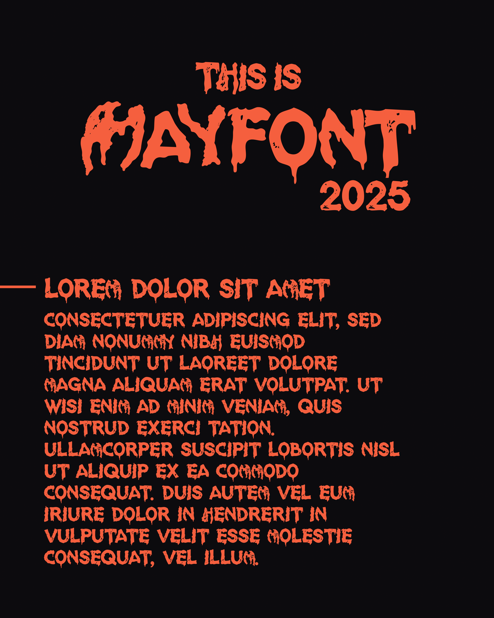 MayFont 2025 typographie inspirée Mayhem alphabet complet